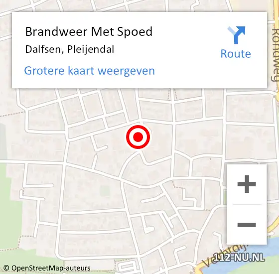 Locatie op kaart van de 112 melding: Brandweer Met Spoed Naar Dalfsen, Pleijendal op 30 september 2023 04:06