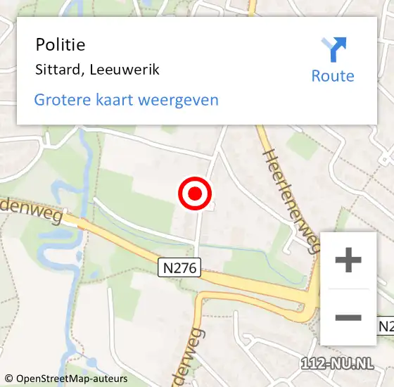 Locatie op kaart van de 112 melding: Politie Sittard, Leeuwerik op 30 september 2023 05:35