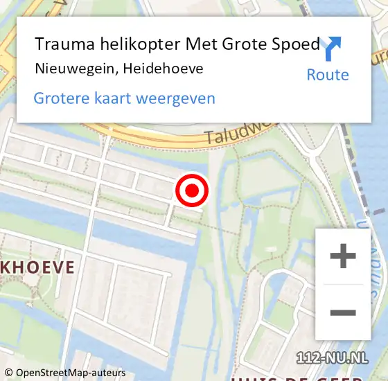 Locatie op kaart van de 112 melding: Trauma helikopter Met Grote Spoed Naar Nieuwegein, Heidehoeve op 30 september 2023 05:40