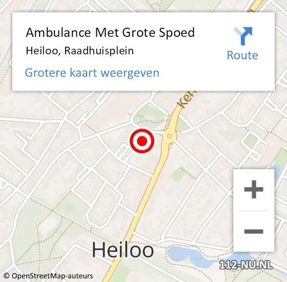 Locatie op kaart van de 112 melding: Ambulance Met Grote Spoed Naar Heiloo, Raadhuisplein op 30 september 2023 05:54