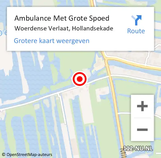 Locatie op kaart van de 112 melding: Ambulance Met Grote Spoed Naar Woerdense Verlaat, Hollandsekade op 30 september 2023 06:09