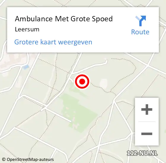 Locatie op kaart van de 112 melding: Ambulance Met Grote Spoed Naar Leersum op 30 september 2023 06:40