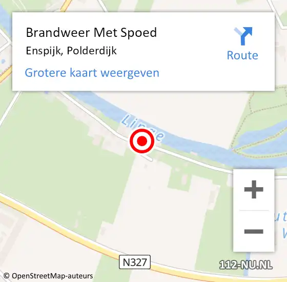 Locatie op kaart van de 112 melding: Brandweer Met Spoed Naar Enspijk, Polderdijk op 30 september 2023 07:13