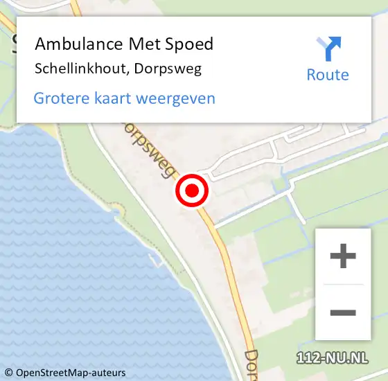 Locatie op kaart van de 112 melding: Ambulance Met Spoed Naar Schellinkhout, Dorpsweg op 9 september 2014 23:27