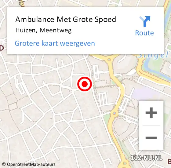 Locatie op kaart van de 112 melding: Ambulance Met Grote Spoed Naar Huizen, Meentweg op 9 september 2014 23:27