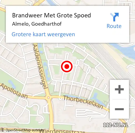 Locatie op kaart van de 112 melding: Brandweer Met Grote Spoed Naar Almelo, Goedharthof op 30 september 2023 08:43