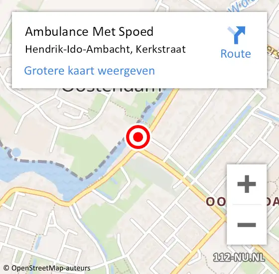 Locatie op kaart van de 112 melding: Ambulance Met Spoed Naar Hendrik-Ido-Ambacht, Kerkstraat op 30 september 2023 09:21