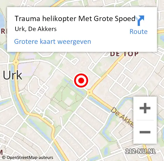 Locatie op kaart van de 112 melding: Trauma helikopter Met Grote Spoed Naar Urk, De Akkers op 30 september 2023 09:44