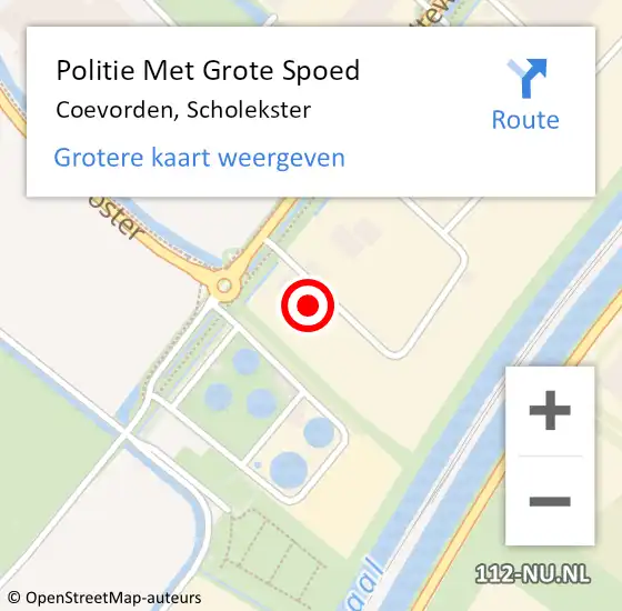 Locatie op kaart van de 112 melding: Politie Met Grote Spoed Naar Coevorden, Scholekster op 30 september 2023 09:52