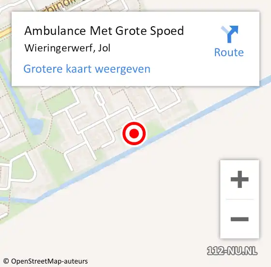 Locatie op kaart van de 112 melding: Ambulance Met Grote Spoed Naar Wieringerwerf, Jol op 30 september 2023 10:04