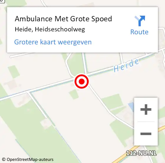 Locatie op kaart van de 112 melding: Ambulance Met Grote Spoed Naar Heide, Heidseschoolweg op 9 september 2014 23:54