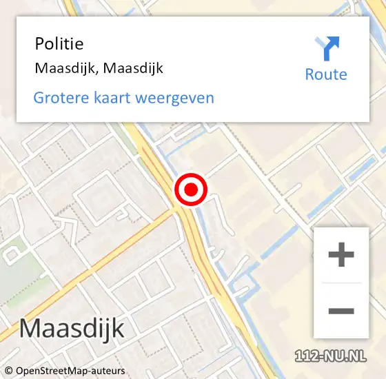 Locatie op kaart van de 112 melding: Politie Maasdijk, Maasdijk op 30 september 2023 10:24