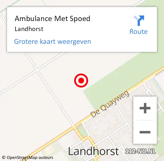 Locatie op kaart van de 112 melding: Ambulance Met Spoed Naar Landhorst op 30 september 2023 10:35