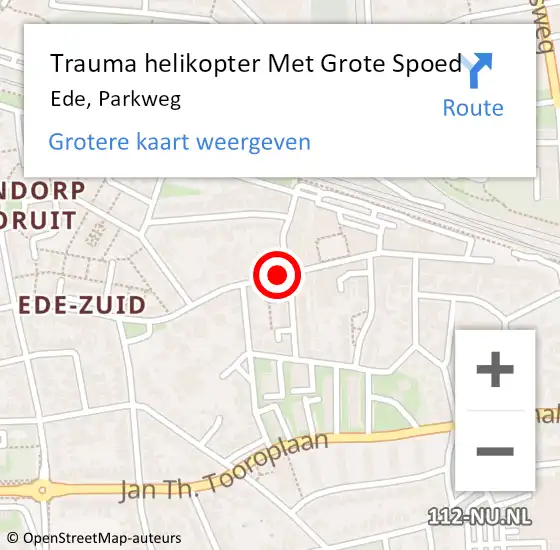 Locatie op kaart van de 112 melding: Trauma helikopter Met Grote Spoed Naar Ede, Parkweg op 30 september 2023 11:22