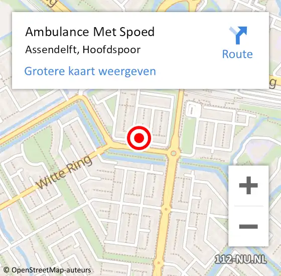 Locatie op kaart van de 112 melding: Ambulance Met Spoed Naar Assendelft, Hoofdspoor op 30 september 2023 11:22