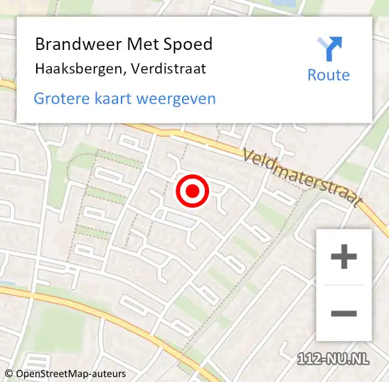 Locatie op kaart van de 112 melding: Brandweer Met Spoed Naar Haaksbergen, Verdistraat op 30 september 2023 11:27