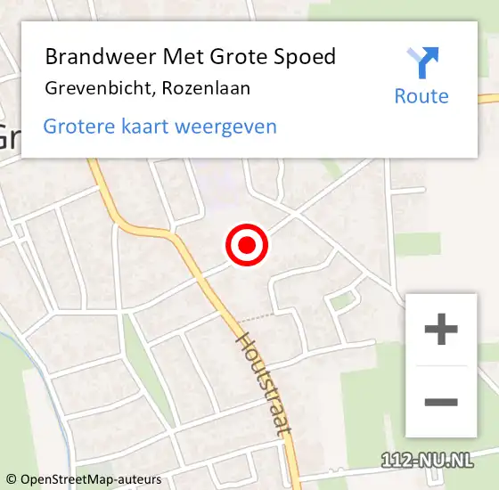 Locatie op kaart van de 112 melding: Brandweer Met Grote Spoed Naar Grevenbicht, Rozenlaan op 30 september 2023 11:41