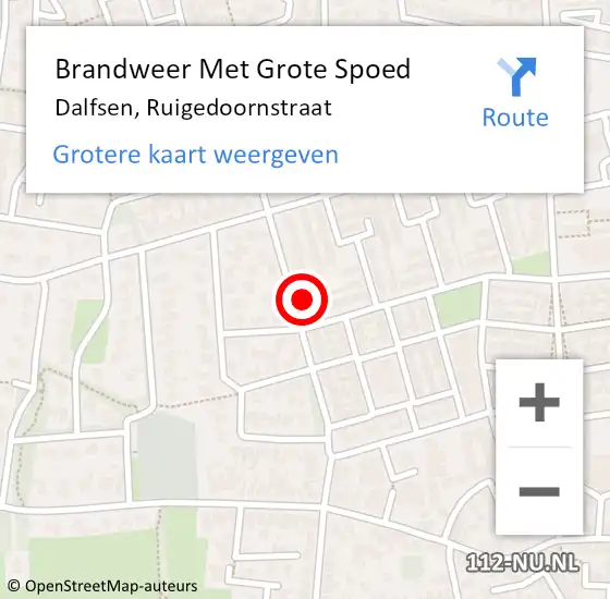 Locatie op kaart van de 112 melding: Brandweer Met Grote Spoed Naar Dalfsen, Ruigedoornstraat op 30 september 2023 11:41