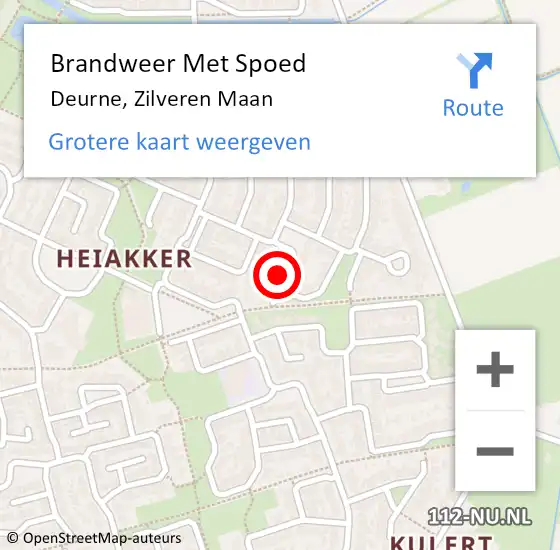 Locatie op kaart van de 112 melding: Brandweer Met Spoed Naar Deurne, Zilveren Maan op 30 september 2023 11:52