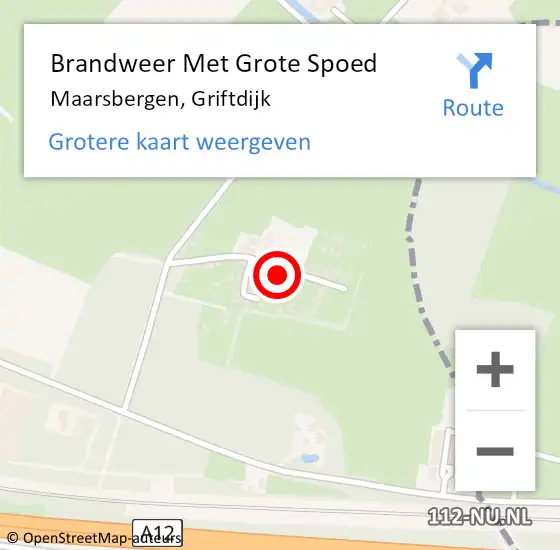 Locatie op kaart van de 112 melding: Brandweer Met Grote Spoed Naar Maarsbergen, Griftdijk op 30 september 2023 11:53