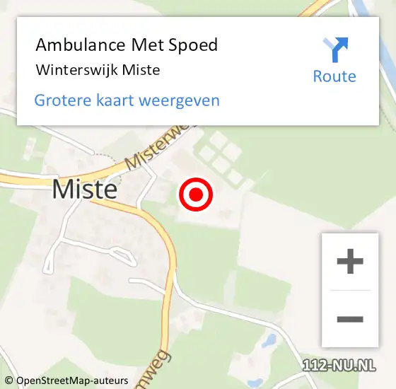 Locatie op kaart van de 112 melding: Ambulance Met Spoed Naar Winterswijk Miste op 30 september 2023 12:46