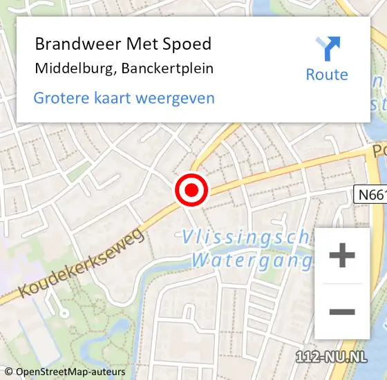 Locatie op kaart van de 112 melding: Brandweer Met Spoed Naar Middelburg, Banckertplein op 30 september 2023 13:20