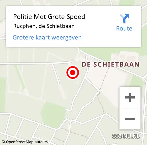 Locatie op kaart van de 112 melding: Politie Met Grote Spoed Naar Rucphen, de Schietbaan op 30 september 2023 13:23