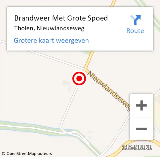 Locatie op kaart van de 112 melding: Brandweer Met Grote Spoed Naar Tholen, Nieuwlandseweg op 30 september 2023 13:45