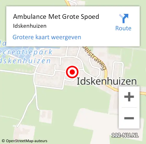 Locatie op kaart van de 112 melding: Ambulance Met Grote Spoed Naar Idskenhuizen op 30 september 2023 13:59