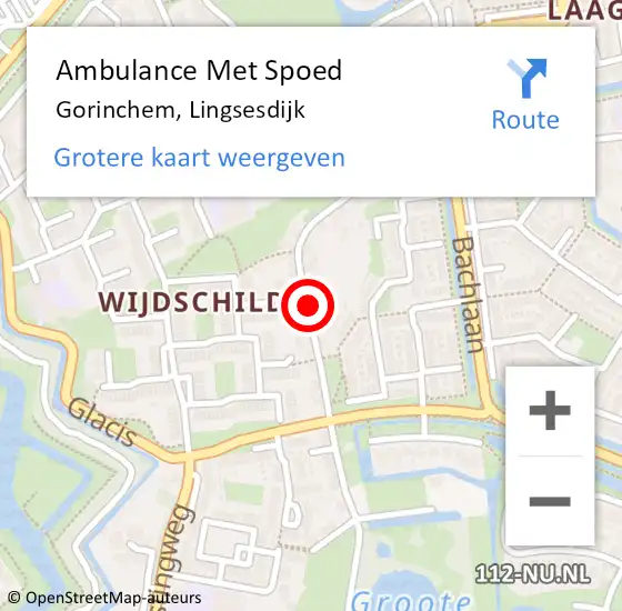 Locatie op kaart van de 112 melding: Ambulance Met Spoed Naar Gorinchem, Lingsesdijk op 30 september 2023 14:12