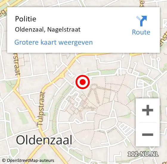 Locatie op kaart van de 112 melding: Politie Oldenzaal, Nagelstraat op 30 september 2023 14:25