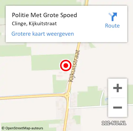 Locatie op kaart van de 112 melding: Politie Met Grote Spoed Naar Clinge, Kijkuitstraat op 30 september 2023 14:39
