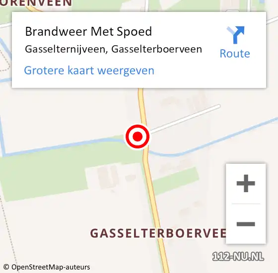 Locatie op kaart van de 112 melding: Brandweer Met Spoed Naar Gasselternijveen, Gasselterboerveen op 30 september 2023 14:47