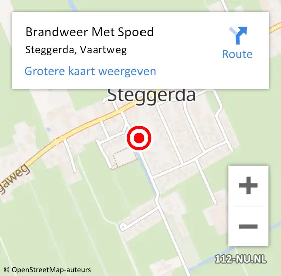 Locatie op kaart van de 112 melding: Brandweer Met Spoed Naar Steggerda, Vaartweg op 30 september 2023 14:52