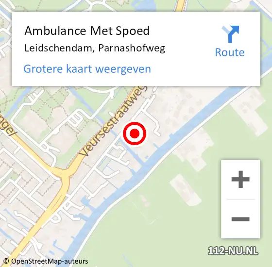 Locatie op kaart van de 112 melding: Ambulance Met Spoed Naar Leidschendam, Parnashofweg op 30 september 2023 15:12