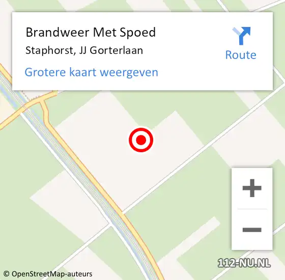 Locatie op kaart van de 112 melding: Brandweer Met Spoed Naar Staphorst, JJ Gorterlaan op 30 september 2023 15:16