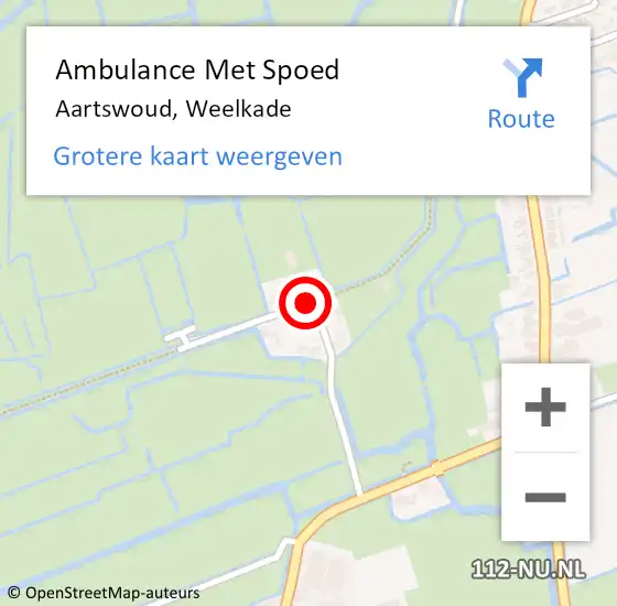 Locatie op kaart van de 112 melding: Ambulance Met Spoed Naar Aartswoud, Weelkade op 14 oktober 2013 07:27