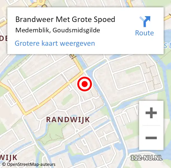 Locatie op kaart van de 112 melding: Brandweer Met Grote Spoed Naar Medemblik, Goudsmidsgilde op 30 september 2023 18:01