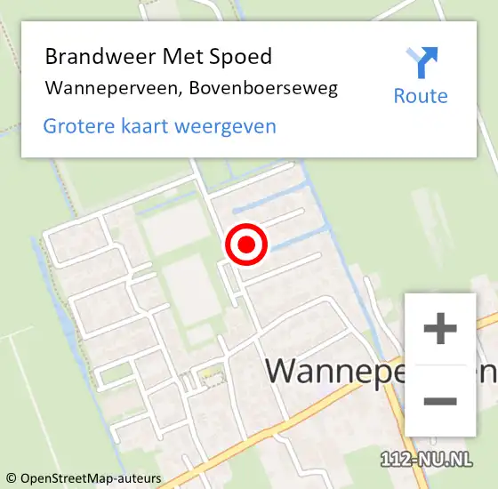 Locatie op kaart van de 112 melding: Brandweer Met Spoed Naar Wanneperveen, Bovenboerseweg op 30 september 2023 18:27