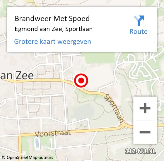 Locatie op kaart van de 112 melding: Brandweer Met Spoed Naar Egmond aan Zee, Sportlaan op 30 september 2023 18:33