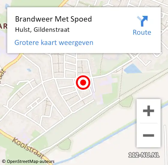 Locatie op kaart van de 112 melding: Brandweer Met Spoed Naar Hulst, Gildenstraat op 30 september 2023 18:51