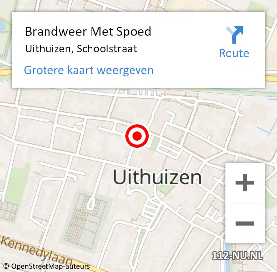 Locatie op kaart van de 112 melding: Brandweer Met Spoed Naar Uithuizen, Schoolstraat op 30 september 2023 19:58
