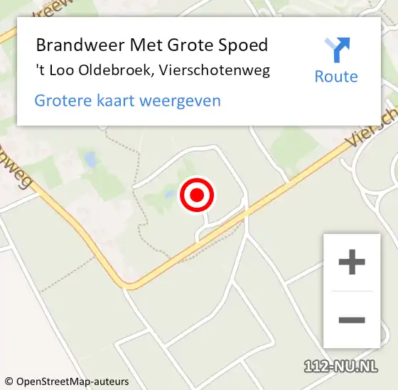 Locatie op kaart van de 112 melding: Brandweer Met Grote Spoed Naar 't Loo Oldebroek, Vierschotenweg op 30 september 2023 20:23