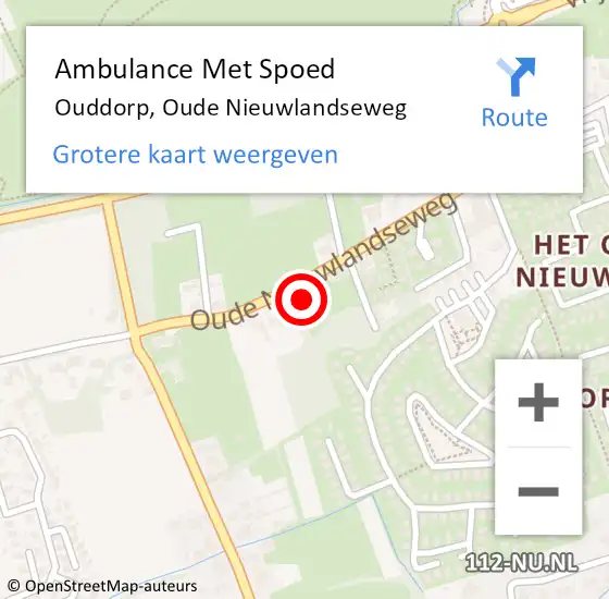 Locatie op kaart van de 112 melding: Ambulance Met Spoed Naar Ouddorp, Oude Nieuwlandseweg op 30 september 2023 20:45