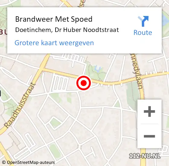 Locatie op kaart van de 112 melding: Brandweer Met Spoed Naar Doetinchem, Dr Huber Noodtstraat op 30 september 2023 21:03