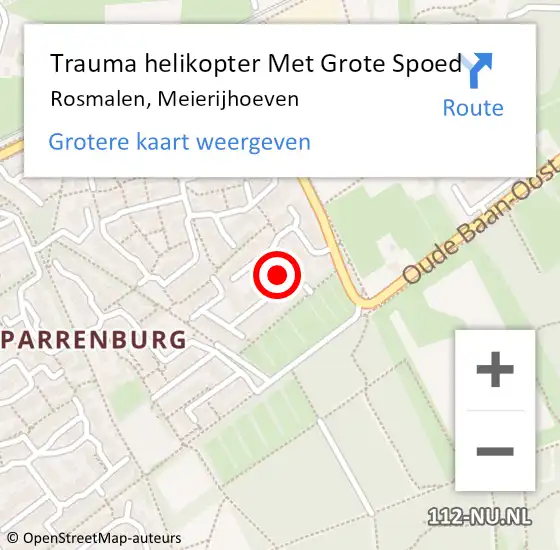 Locatie op kaart van de 112 melding: Trauma helikopter Met Grote Spoed Naar Rosmalen, Meierijhoeven op 30 september 2023 21:11