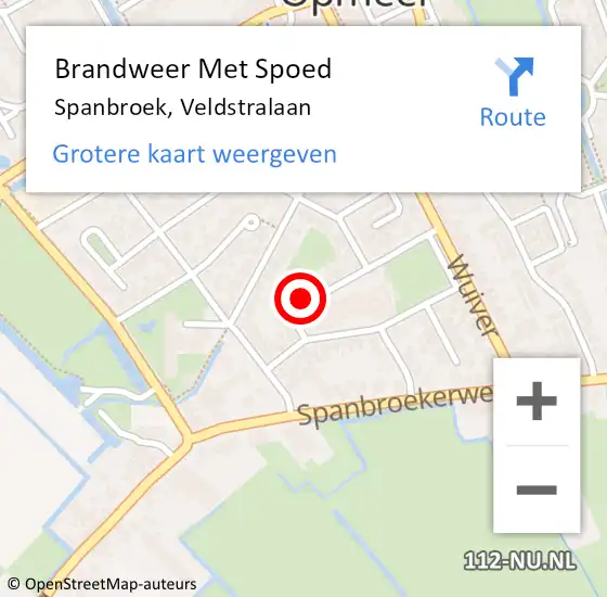 Locatie op kaart van de 112 melding: Brandweer Met Spoed Naar Spanbroek, Veldstralaan op 30 september 2023 21:16