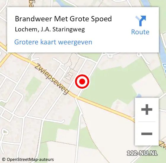 Locatie op kaart van de 112 melding: Brandweer Met Grote Spoed Naar Lochem, J.A. Staringweg op 30 september 2023 21:30