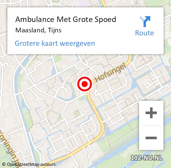 Locatie op kaart van de 112 melding: Ambulance Met Grote Spoed Naar Maasland, Tijns op 30 september 2023 22:09