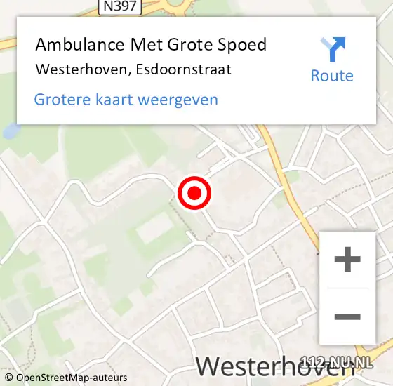 Locatie op kaart van de 112 melding: Ambulance Met Grote Spoed Naar Westerhoven, Esdoornstraat op 10 september 2014 03:55